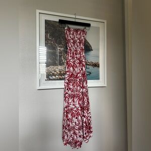 Tiare Hawaii Strapless Red and White Dress